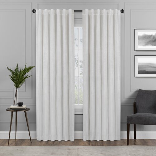 White Polyester Max Blackout Curtain Panel 